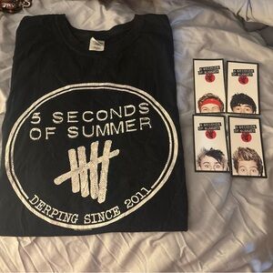 5 seconds of summer band shirt Adult Large And Band Cards With Quotes